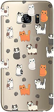 Galaxy S7 Edge Case, Deliy Fashion Pattern Design [Ultra-Thin] 0.6mm TPU Protective Case Cover [Scratch Resistant][Slip Resistant] for Samsung Galaxy S7 Edge (2016 Release) (Cute Cat)