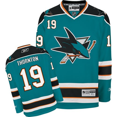 Reebok San Jose Sharks Joe Thornton Premier Home Jersey Large