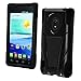 For LG Lucid 2 VS870 T-Stand Impact Kickstand Hybrid Double Layer Fusion Cover Case Black/Black
