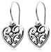Sterling Silver Filigree Heart Drop Earrings