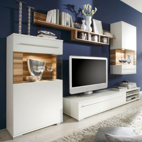VALENA Wohnwand 951, weiss/Baltimore Walnut