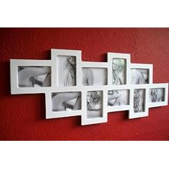Bilderrahmen 90 x 36 cm Fotogalerie Fotorahmen Seattle Collage 10 Fotos wei� modern