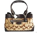 Authentic Coach Signature Penelope Shopper Satchel Tote Handbag 14422 Khaki Mahogany Brown