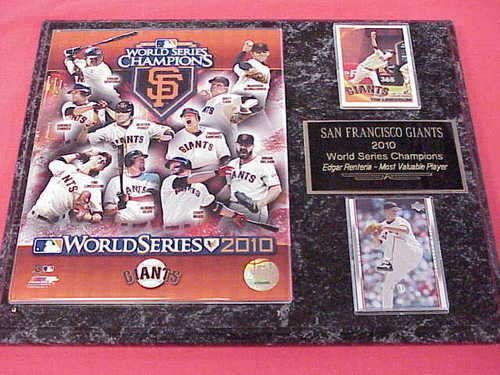 2010 San Francisco Giants World Series Champions 2 Card Collector Plaque