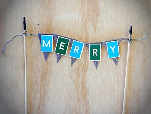 Mini Banner Cake Topper "MERRY"