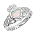 Sterling Silver Lab Opal Ring - Claddagh- Sizes: 5-9, 8