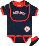 Boston Red Sox Baby Bib and Bootie Creeper Set