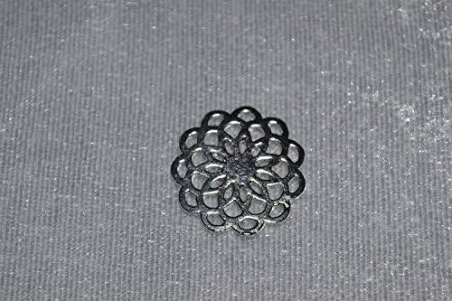 Memory Locket Window Plate Fits Large Floating Charm Locket-Silver Flower