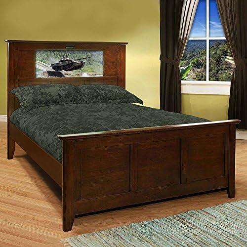 LightHeaded Beds 20229 Shaker Full Bed with Changeable Back-Lit LED Imagery Headboard, Chocolate