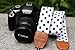 Nine States Top Quality Soft Cotton Polka Dots Print Universal Adjustable Camera Camcorder Shoulder Neck Strap Belt with Harness Adapter Fits for DSLR Camera Nikon Canon Panasonic Sony Samsung Olymplus Fujifilm (White)(AR-005 Series)
