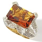 14K Gold Citrine & Chocolate / White Diamond Ring