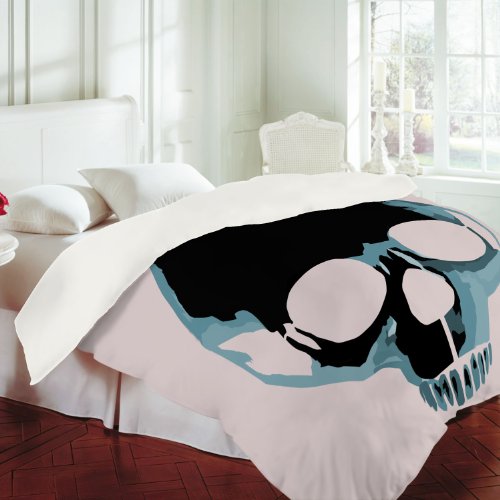 DENY Designs Amy Smith Blue Skull 1 Duvet Cover, Queen DENY Designs Amy Smith Blue Skull 1 Duvet Cover, Queen