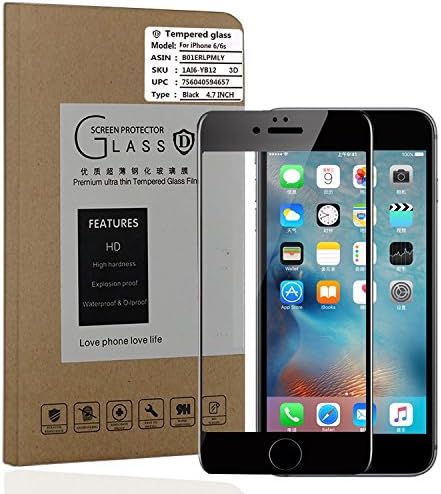 For iPhone6 6S Plus Screen Protector,iPhone6 6S Sreen Protector, SZDEFENDER® Premium 0.26mm Tempered Glass Screen Protector for iPhone 6/6S Plus (4.7 inch For iphone 6/6s Black)