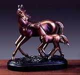 Warming Mare and Foal Bronze Finish Statue with Base, 8 inches H