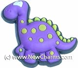 Purple Dinosaur Shoe Snap Charm Jibbitz Croc Style