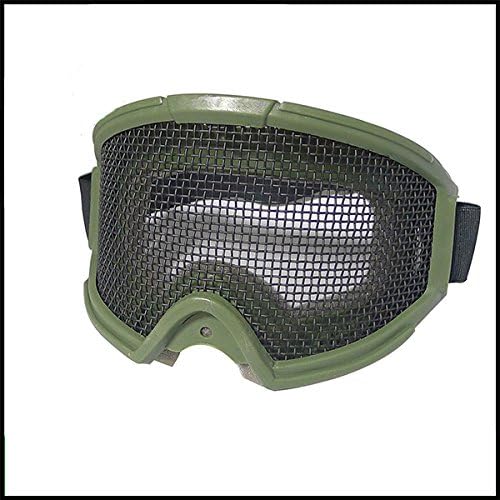 TopMac Outdoor Sports Impact Resistance Metal Mesh Goggles Green