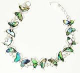 Watch&Jewellery Online Shop Ranking 208. Beautiful Natural Abalone Paua Shell Butterfly Silver Colour Bracelet In Gift Box - A