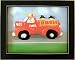 Fire Truck Boys Room Red Decor Framed Art Print Picture