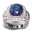 18K White Gold Sapphire and Diamond Ring