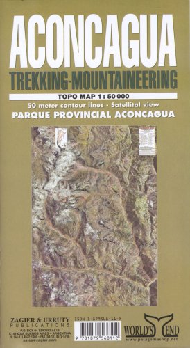 Aconcagua Map: Trekking & Mountaineering under South America in The Books Store