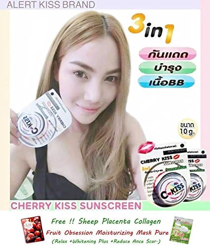 3 Units of Cherry Kiss Sunscreen 3 in 1 C-kiss SPF60 PA +++[Get Free Tomato Facial Mask]
