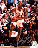 Dennis Rodman Autograph (Chicago Bulls) (White/Action1) 8x10 Photo