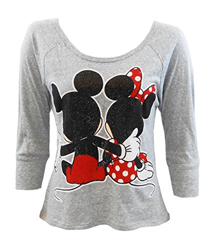 Disney Juniors Mickey and Minnie Cuddle Grey Knit Jersey Sizes (S-XL)