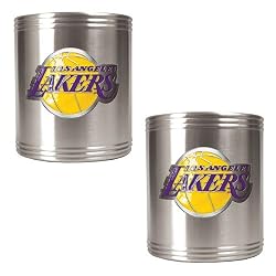 Los Angeles Lakers NBA 2pc Stainless Steel Can Holder Set - Primary Logo by Great American Products
