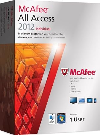 McAfee All Access 2012, Individual, 12 month Subscription, Over 8+ devices PC, Mobile and Tablet devices (PC/Mac/Android OS)