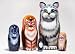 Grey Tabby Cat Russian Nesting Doll 5pc./6