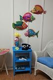 Metal Wall Decor Set of 4 Funky Fish