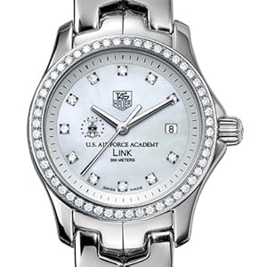 US Air Force Academy TAG Heuer Watch - Women's Link Watch with Diamond Bezel