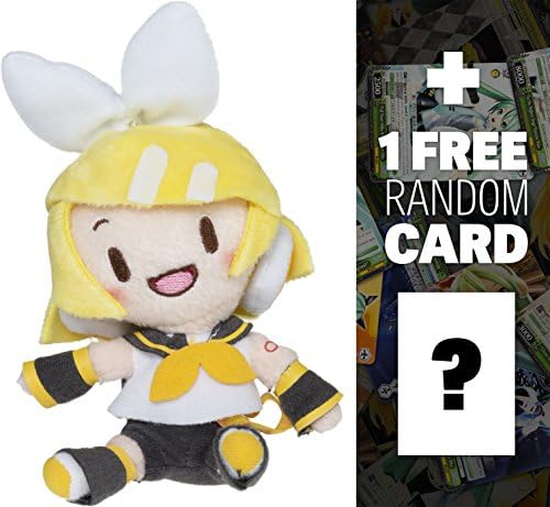 Kagamine Rin: ~4.25" Sega x Vocaloids Plush + 1 FREE Official Vocaloids Trading Card Bundle (1012769)
