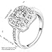 fashion 925 sterling silver jewelry inlaied zircon square elegant wedding ring size 8