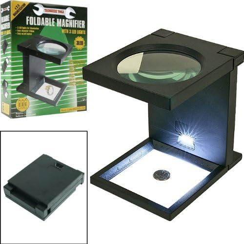 Trademark ToolsT Foldable Magnifier w/ 3 LED Lights