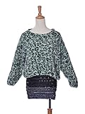 Retro Bright Green Cheetah Leopard Print Long Sleeve Casual Sweater Sweatshirt