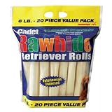 Cadet Rawhide Retriever Rolls Dog Chew, 20-Pack