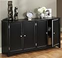 Oxford Lowboy Sideboard Buffet Table 4 door Black