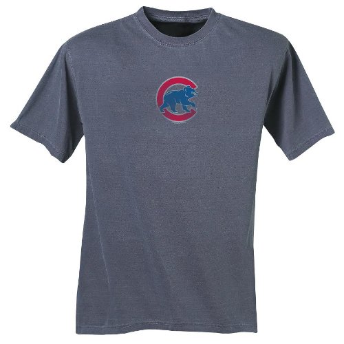 MLB Men's Chicago Cubs Big Time Play Short Sleeve Pigment Dye Tee (Pigment Denim, X-Large)