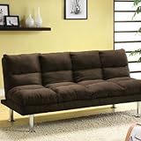 Hokku Designs IDF-2902EX Saratoga Microfiber Youth Futon/Sleeper Sofa in Dark Espresso