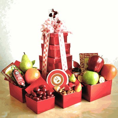 Heights of Love Valentine's Fruit Gift Tower Basket