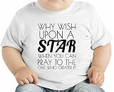 Why Wish Upon A Star Slogan オーガニックベビーTシャツ 12 - 18 Months