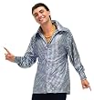 Adult XL Hustle Hunk Disco Shirt - 70's - Mens XL