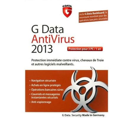 G Data antivirus 2013 (3 postes, 1 an)