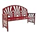 Paris Equipment Sunburst Steel Commercial Park Bench Color - Red