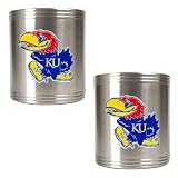 NCAA Kansas Jayhawks Two Piece Stainless Steel Can Holder Set