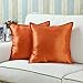 Euphoria CaliTime Cushion Covers Pillows Shell Light Weight Dyed Stripes Orange Color 18