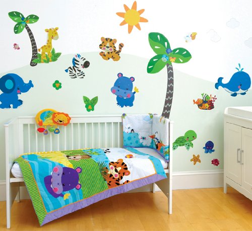 Funtosee, Fisher Price Precious Planets Room Make-over Kit, 60 Giant Peelable Stickers, Bright Colours