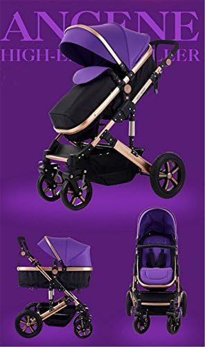 Children Adjustable Sun Protection Cart Folding Soft Lying Bed Baby Carriage 071104 High Landscape Super Luxurious Strollers (purple)