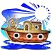 Wallmonkeys Peel and Stick Wall Decals - Barca Clip Art-boat Cartoon-bateau - Removable Graphic